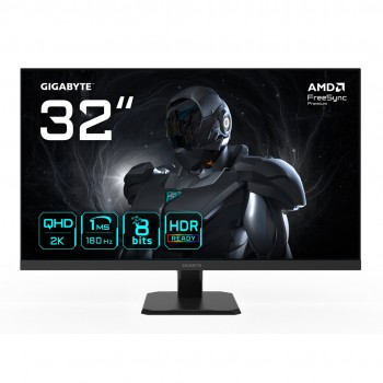 GIGABYTE GS32QA 32 QHD Gaming Monitor - 2560 x 1440, 180Hz, 1ms, 300 cd/m , FreeSync Premium, HDR Ready, HDMI 2.0, Displayport 1.4