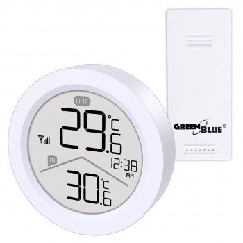 GreenBlue wireless weather station, IN/OUT temperature, clock, C/ F selectable, range up to 60 m, GB162 GreenBlue wireless weather station, IN/OUT temperature, clock, C/ F selectable, range up to 60 m, GB162
