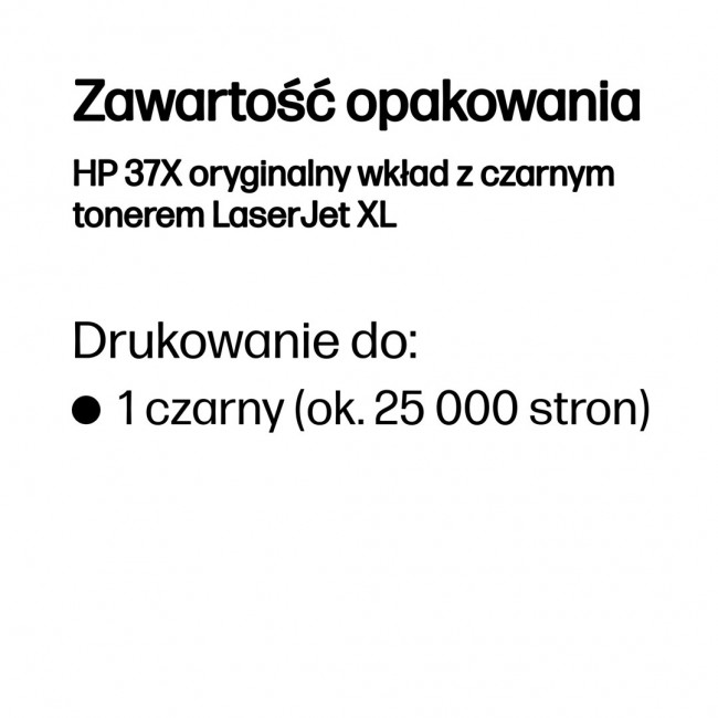 HP 37X High Yield Black Original LaserJet Toner Cartridge HP 37X High Yield Black Original LaserJet Toner Cartridge