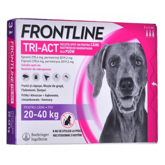 FRONTLINE Tri-act L 20-40 kg - Parasite drops for dogs - 3 x 4 ml.