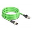 DeLOCK M12 Cable D-coded 4 pin male to RJ45 male PUR (TPU) 5 m