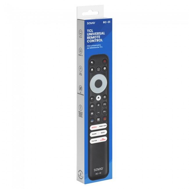 SAVIO RC-31 Universal/replacement remote control for TCL TV SMART TV