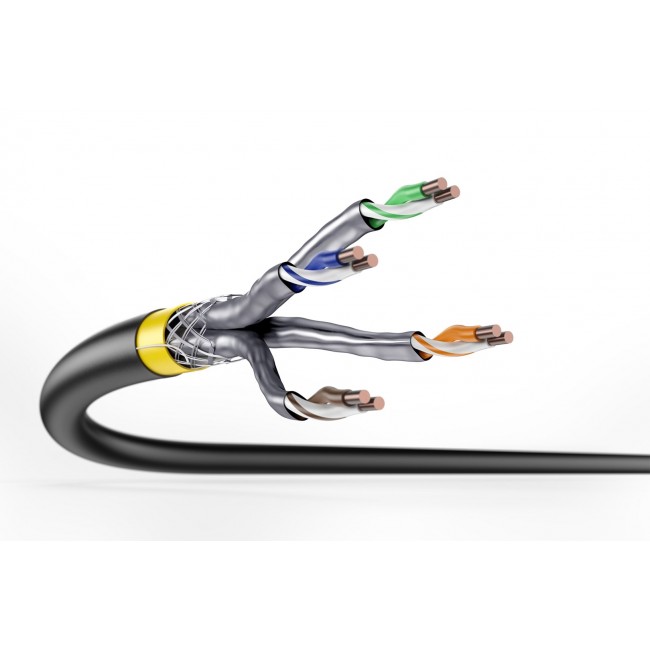Digitus CAT 7A S/FTP data cable - outdoor installation cable, 50 m ring, simplex, PE