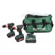 METABO. KIT 2xBS18Q + AKU LiPOWER 1x2.0 Ah 1x4.0 Ah +BAG %%%