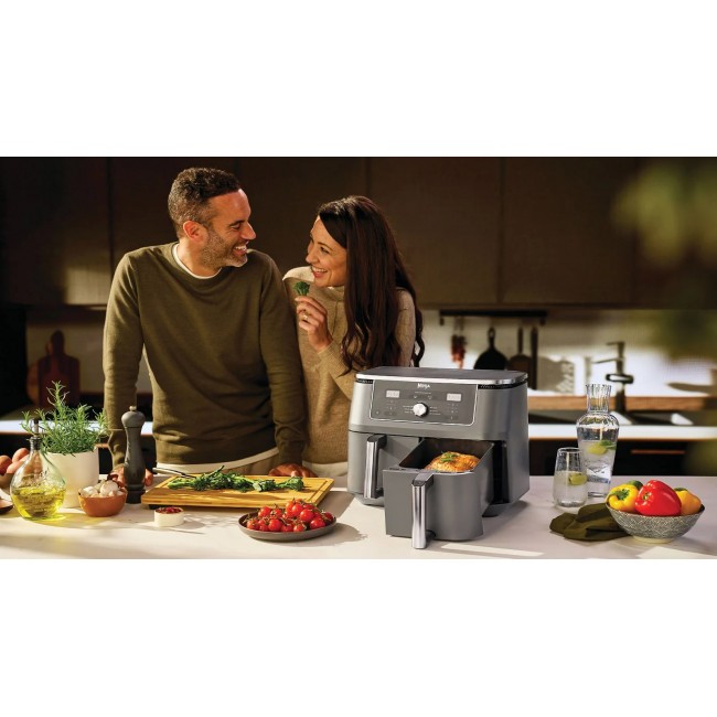 Ninja DZ400EU fryer Double 9.5 L Stand-alone 2470 W Hot air fryer Grey Ninja DZ400EU fryer Double 9.5 L Stand-alone 2470 W Hot air fryer Grey