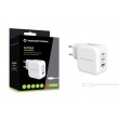 Conceptronic 3-Port 67W GaN USB PD Charger with USB-C Charging Cable, USB-C x 2, USB-A x 1, QC 3.0, PPS