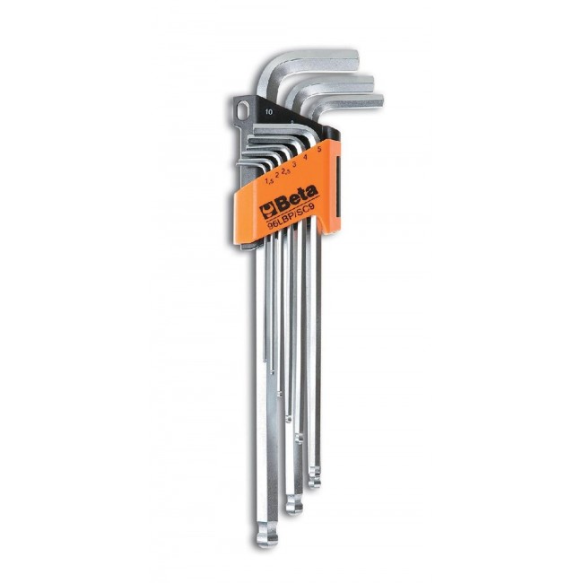 KLUCZE TRZPIEN.DLUGIE Z KONC.KULISTA 1,5-10MM (9 SZT.) BETA