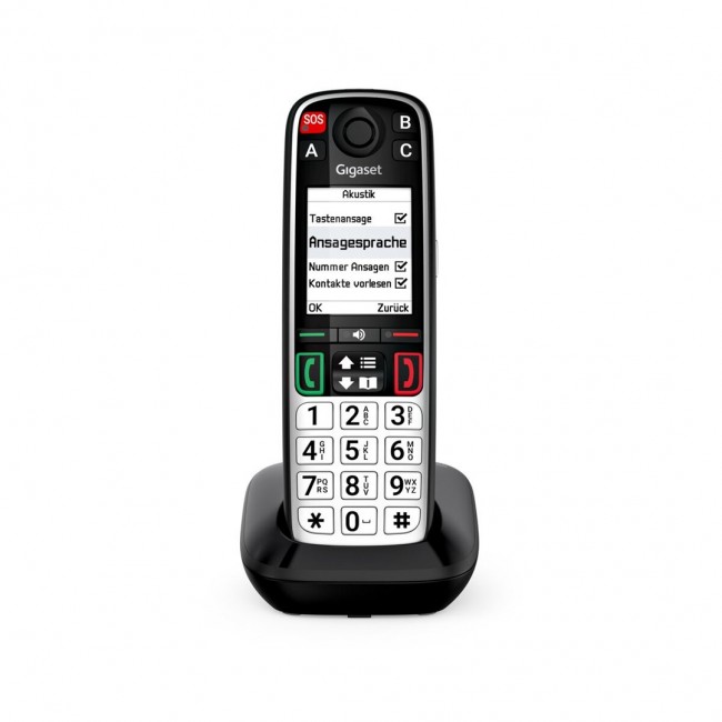 Gigaset EASY 500 Analog/DECT telephone Caller ID Black, Silver