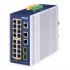 PLANET IP30 Industrial L2/L4 16-Port Managed L2/L4 Gigabit Ethernet (10/100/1000) Power over Ethernet (PoE) Aluminium, Blue