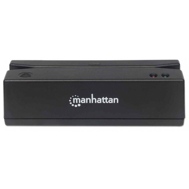 Manhattan USB-A Magnetic Strip Card Reader, Triple Track Reader, Keyboard Wedge Decoder, Cable 1.5m, Black, Three Year Warranty