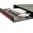 Equip 12-Port Fiber Optic Splice Box, LC Duplex,OM4, 1U, Equipped, Black