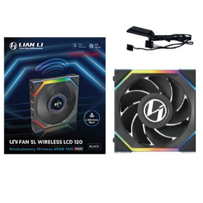 Lian Li UNI FAN SL Wireless LCD 120 Reverse Blade Computer case 12 cm Black 1 pc(s) Lian Li UNI FAN SL Wireless LCD 120 Reverse Blade Computer case 12 cm Black 1 pc(s)