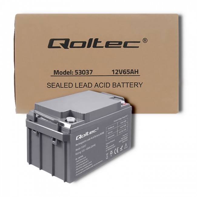 Qoltec 53037 AGM battery | 12V | 65Ah | max 780A Qoltec 53037 AGM battery | 12V | 65Ah | max 780A