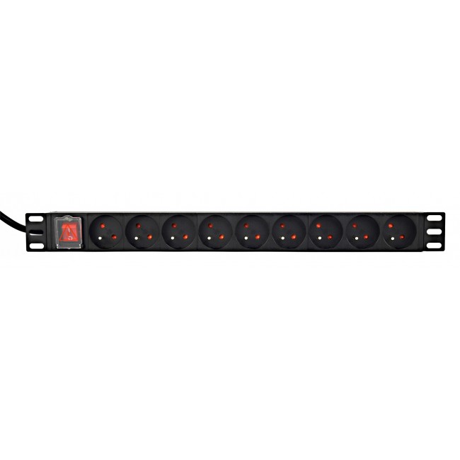 EnerGenie EG-PDU-9F2F Power distribution unit (PDU), 10 pcs C13 sockets, 1U, 16A, C20 plug 2 m cable, black EnerGenie EG-PDU-9F2F Power distribution unit (PDU), 10 pcs C13 sockets, 1U, 16A, C20 plug 2 m cable, black