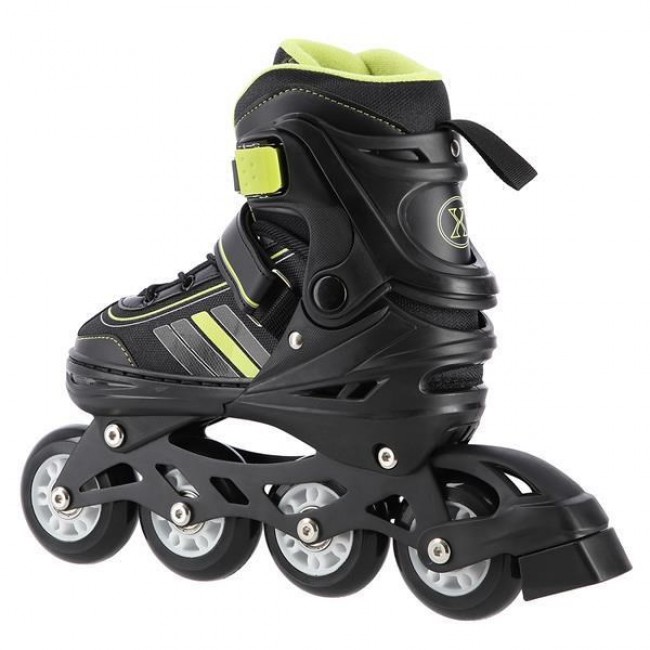 NILS EXTREME NH18191 2IN1 INLINE SKATES BLACK/LIME SIZE. L (39-43) WITH INTERCHANGEABLE HOCKEY SKATES