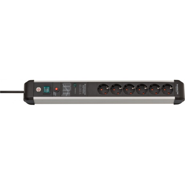 Brennenstuhl 1391010600 power extension 3 m 6 AC outlet(s) Indoor Black, Silver