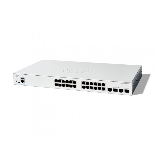 Cisco Catalyst 1300-24T-4G Managed Switch, 24 Port GE, 4x1GE SFP, Limited Lifetime Protection (C1300-24T-4G) Cisco Catalyst 1300-24T-4G Managed Switch, 24 Port GE, 4x1GE SFP, Limited Lifetime Protection (C1300-24T-4G)