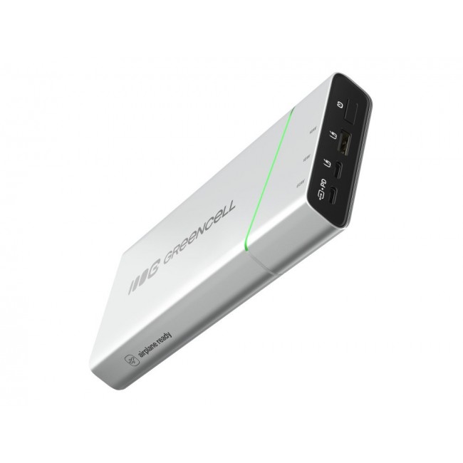 Green Cell PBPLGC20P power bank Lithium-Ion (Li-Ion) 20800 mAh Aluminium, Black, Green, Light grey, Silver