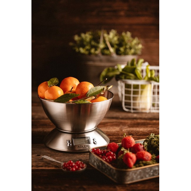 Adler AD 3134 Electronic kitchen scale Stainless steel Round