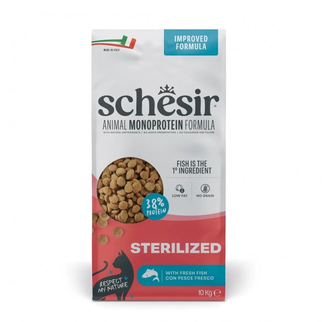 SCHESIR Animal Mono Protein Formula Sterilized fish dry cat food 10 kg