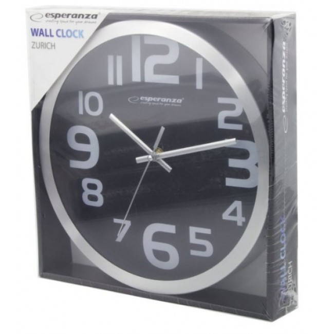Esperanza EHC013K Wall Clock - Zurich - Black Quartz clock Oval Black, White Esperanza EHC013K Wall Clock - Zurich - Black Quartz clock Oval Black, White