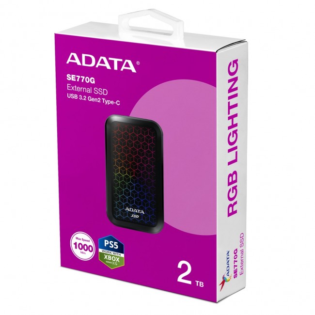 ADATA SE770G 2 TB USB Type-C 3.2 Gen 2 (3.1 Gen 2) Black ADATA SE770G 2 TB USB Type-C 3.2 Gen 2 (3.1 Gen 2) Black