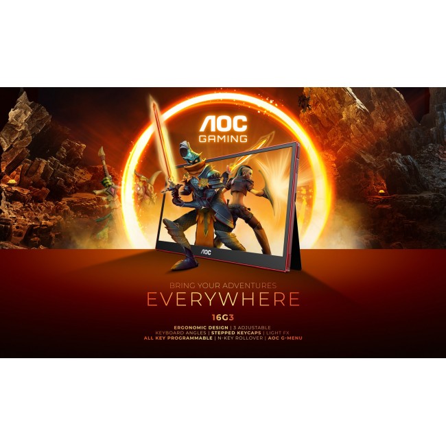 AOC 16G3 portable TV/monitor Portable monitor Black, Red 39.6 cm (15.6 AOC 16G3 portable TV/monitor Portable monitor Black, Red 39.6 cm (15.6