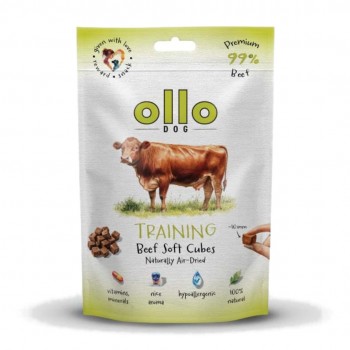 OLLO Air Dried Training Beef Cubes - dog treat - 80g