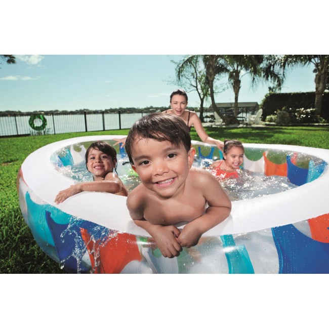 Bestway Inflatable Elliptic Family Pool 2.29m x 1.52m x 51cm - blue