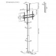 Maclean electric ceiling/floor mount, extendable, 43''-88'', VESA 600x400, max 60kg, 100-240V AC,50/60Hz