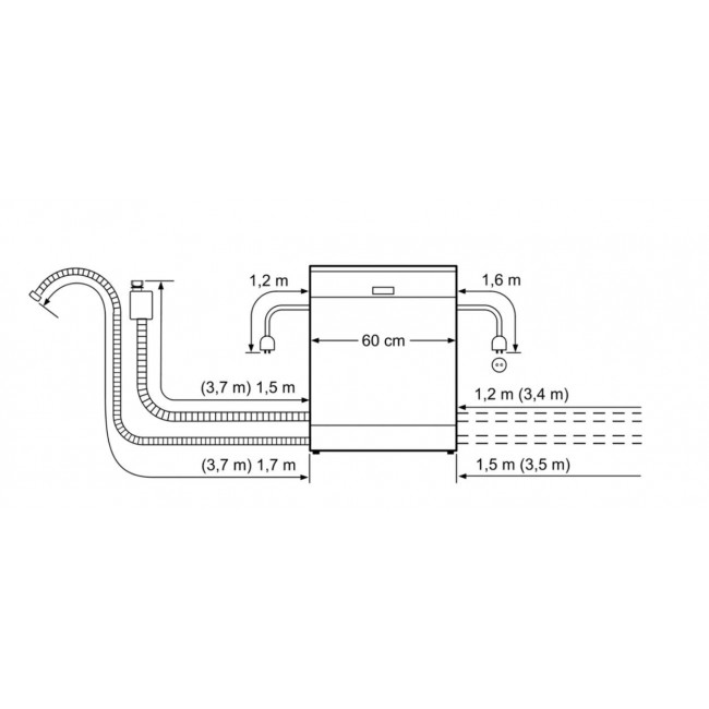 Bosch SMS25AI07E free-standing Dishwasher 12 place settings E