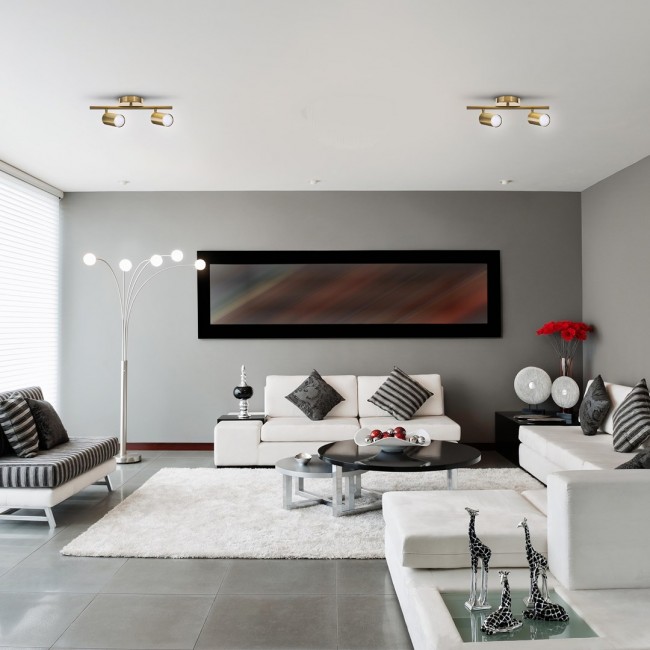 Activejet SPECTRA double gold ceiling wall lamp strip spotlight GU10 for living room Activejet SPECTRA double gold ceiling wall lamp strip spotlight GU10 for living room