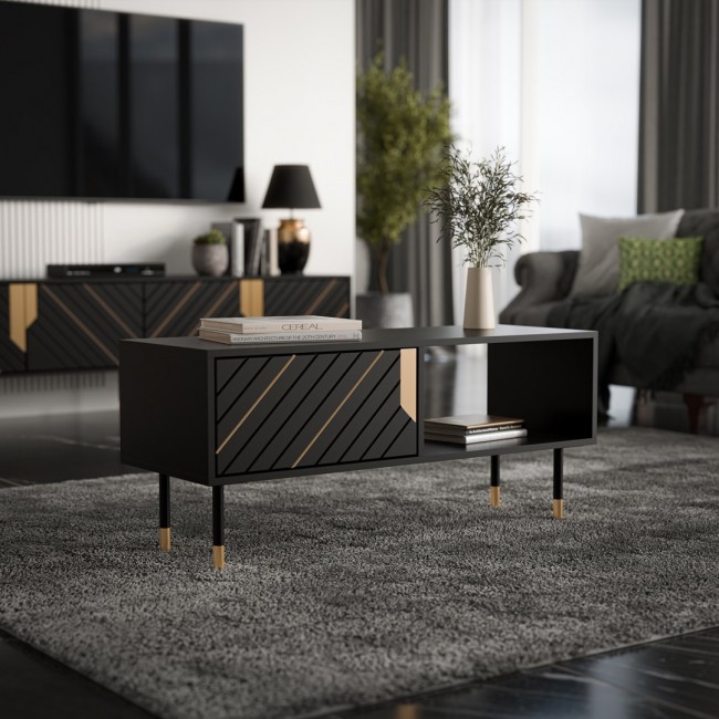 Cama MOUNTAIN bench/table 110x60x46 black + gold Cama MOUNTAIN bench/table 110x60x46 black + gold