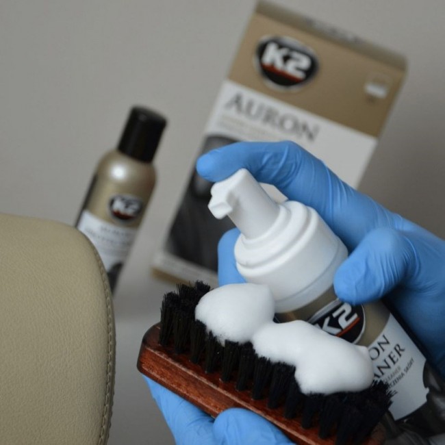 K2 AURON kit (Auron Cleaner+Auron Protectant+Auron Brush + microfibre) - leather cleaning and care kit