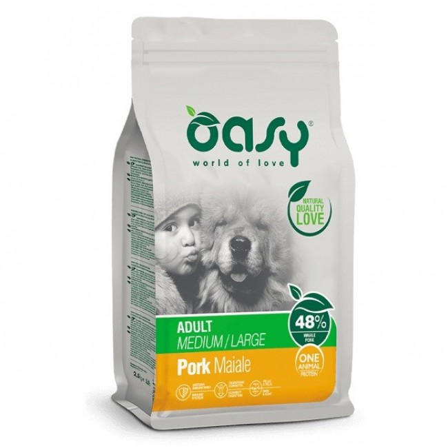 OASY One Animal Protein Adult Medium/Large Pork - dry dog food - 12kg OASY One Animal Protein Adult Medium/Large Pork - dry dog food - 12kg