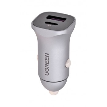 Ugreen USB Type-C / USB 24W Power Delivery Quick Charge car charger, grey (30780)