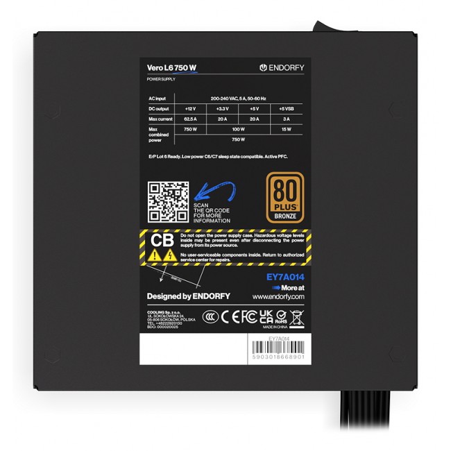 ENDORFY Vero L6 power supply unit 750 W 24-pin ATX ATX Black
