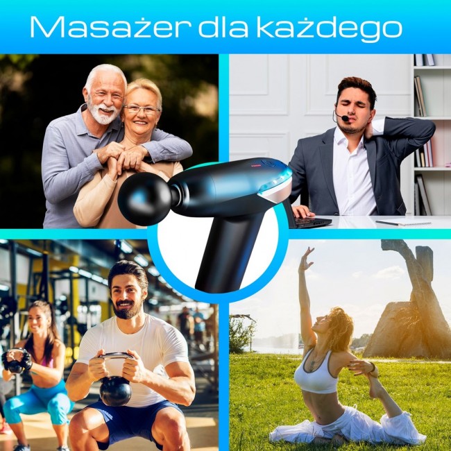 Extralink Massage Gun Lite | Massage gun | 3200 RPM, 6 replaceable tips Extralink Massage Gun Lite | Massage gun | 3200 RPM, 6 replaceable tips