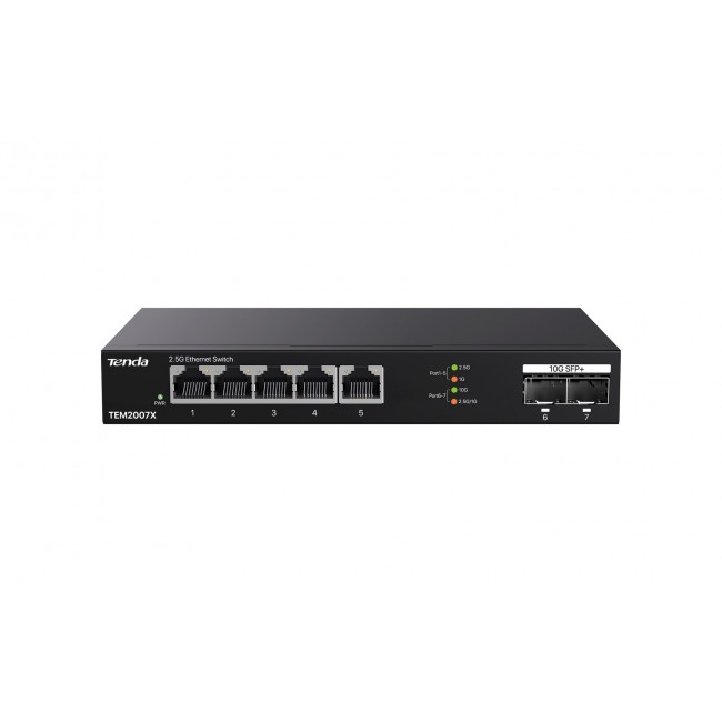 Tenda TEM2007X network switch 2.5G Ethernet (100/1000/2500) Desktop Black Tenda TEM2007X network switch 2.5G Ethernet (100/1000/2500) Desktop Black
