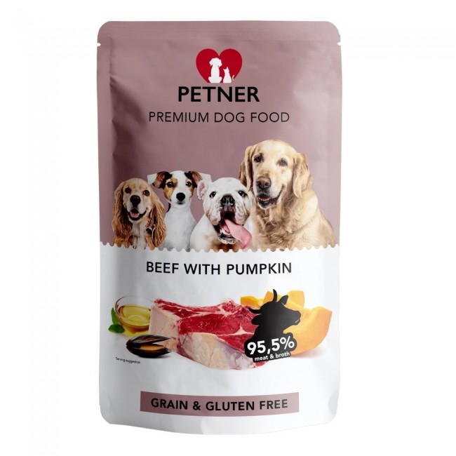 PETNER Beef with pumpkin - wet dog food - 500g PETNER Beef with pumpkin - wet dog food - 500g