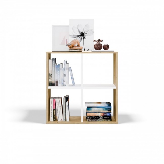 MALAX 2X2 ARTISAN/WHITE BOOKCASE