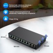 Extralink PoE Switch CERES 8x 100Mb/s PoE/PoE+, 2x RJ45 Uplink 100Mb/s, 96W