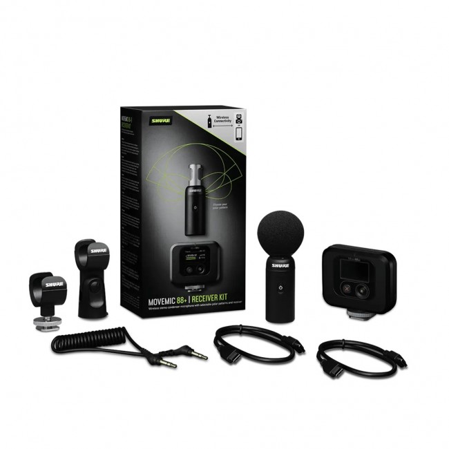 Shure MV88+W-KIT-Z6 - wireless stereo microphone with an on-camera receiver