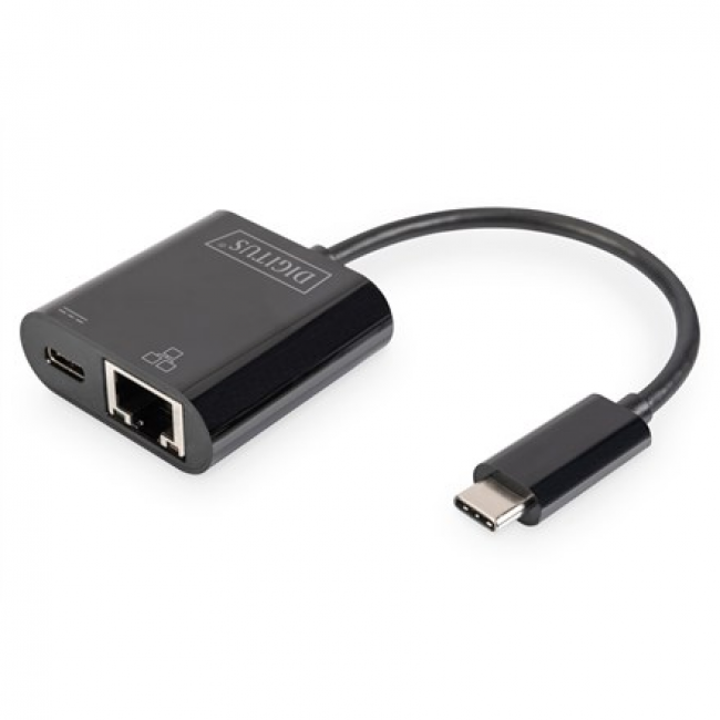 Digitus USB Type-CTM Gigabit Ethernet adapter with Power Delivery support
