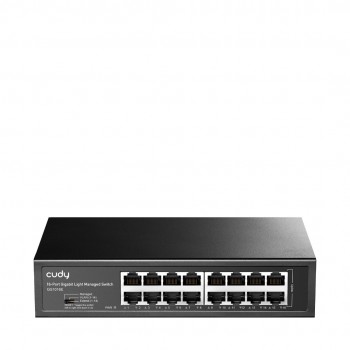 Cudy 16-Port Gigabit Easy-Managed Switch, GS1016E 1.0 L2 Gigabit Ethernet (10/100/1000) Black