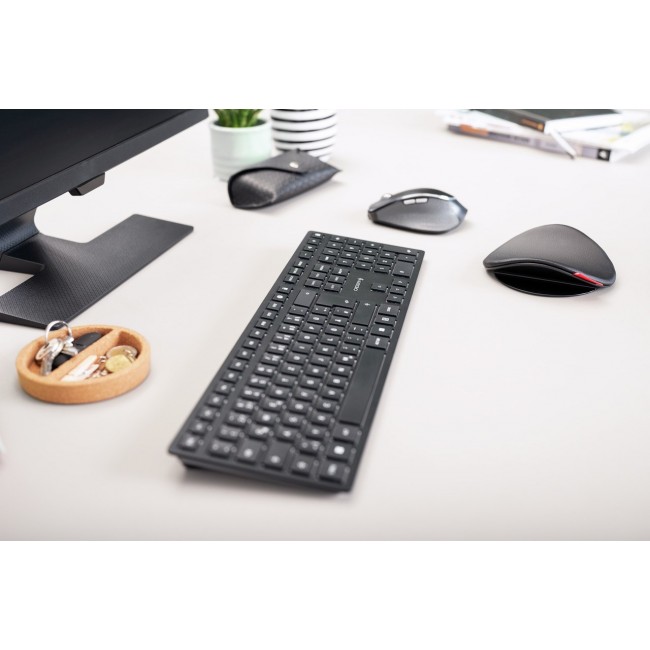 CHERRY KW 9100 SLIM keyboard Universal RF Wireless + Bluetooth QWERTZ Swiss Black