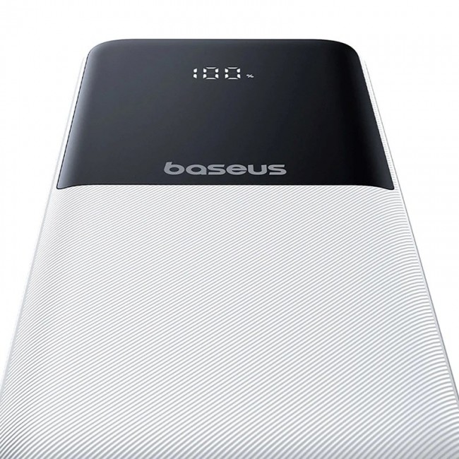 Baseus Lipow Power Bank 10000mAh 22.5W with Two Built-in Cables (with Baseus Simple USB-A - USB-C 3A 20cm Cable) - White