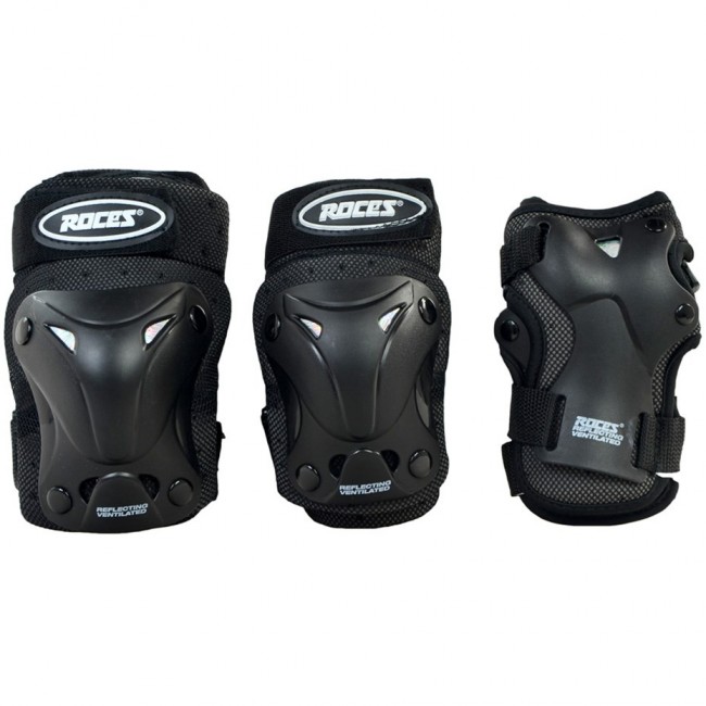 Roces Ventilated JR Inline Skate Pads black 3pack 301352 01 M Roces Ventilated JR Inline Skate Pads black 3pack 301352 01 M