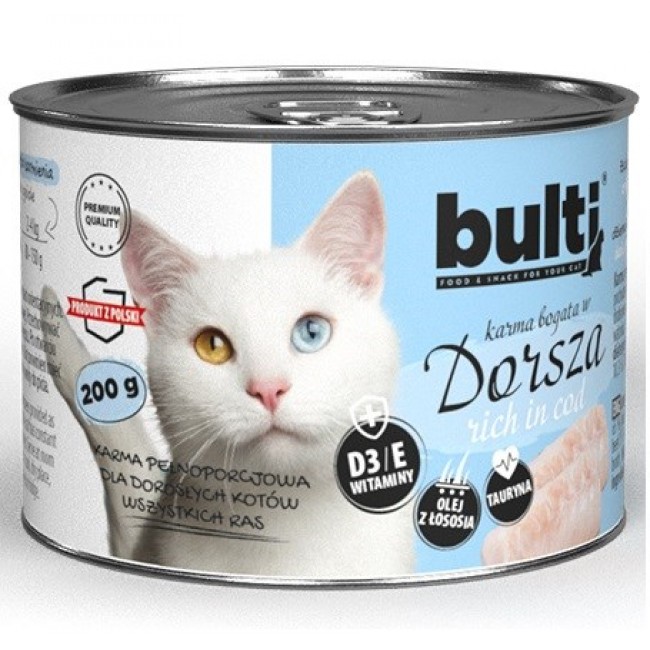 BULTI Rich in cod - wet cat food - 200g BULTI Rich in cod - wet cat food - 200g