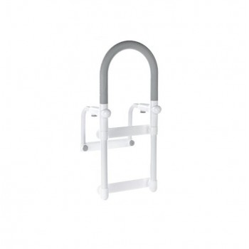 Rounded bath handle with non-slip grip